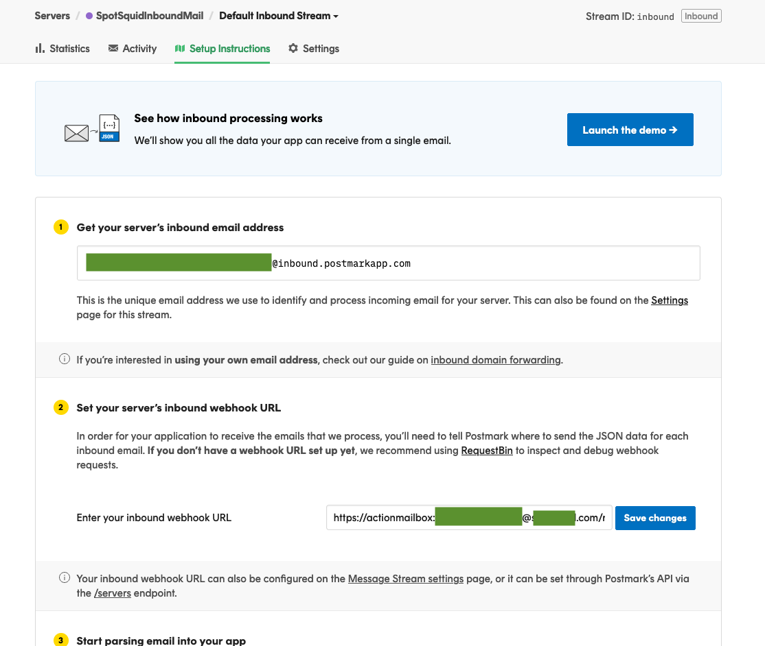 Postmark Default Inbound Stream Settings