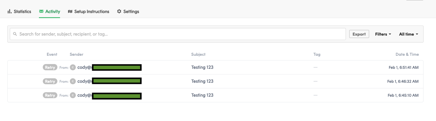 Postmark Inbound Server Logs