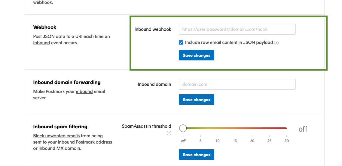 Postmark Webhook URL JSON Payload