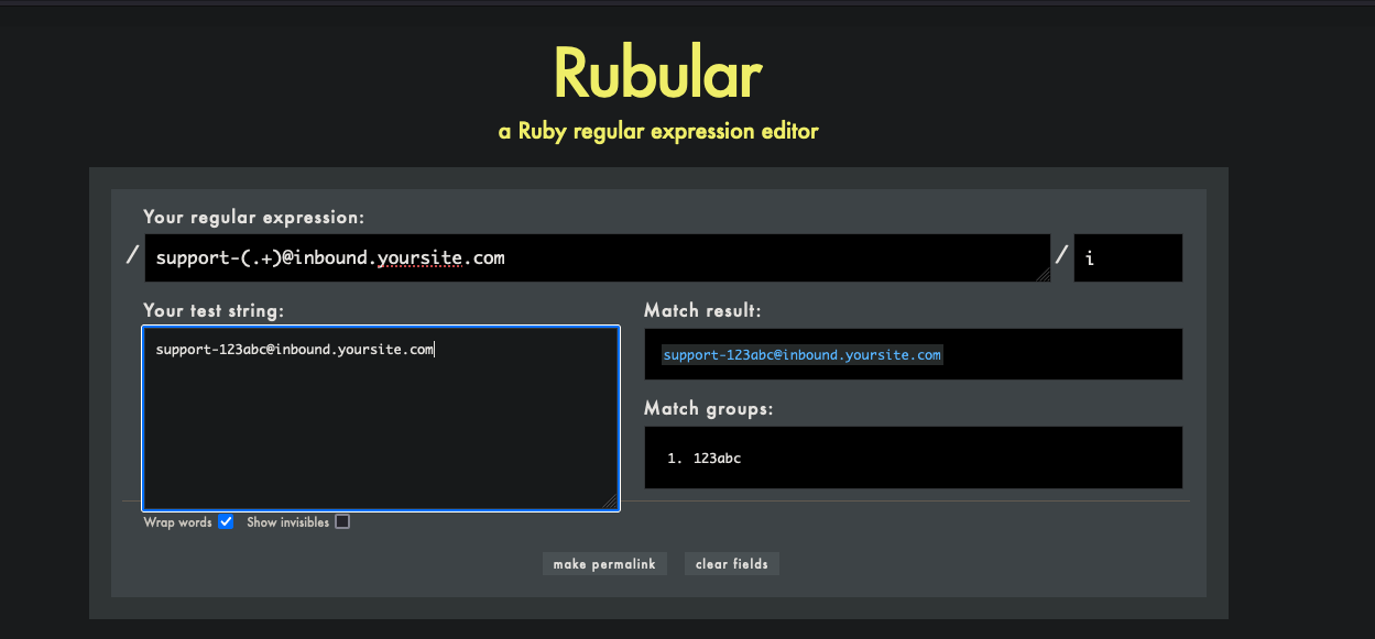 Rubular Regex Example